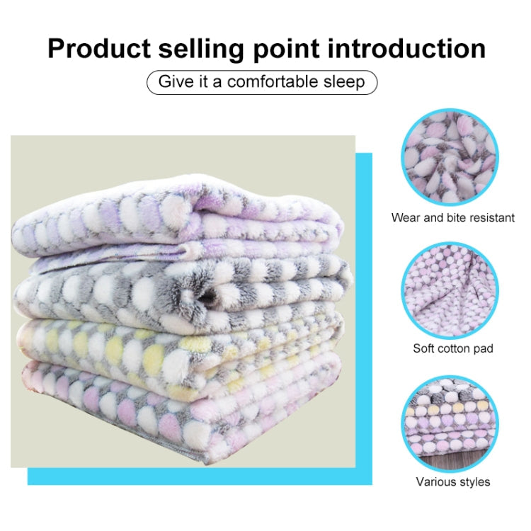 Soft Flannel Pet Blanket Dots Printed Breathable Bed Mat Warm Pet Sleeping Cushion Cover for Pet Dog Cat, Size:L(Purple)