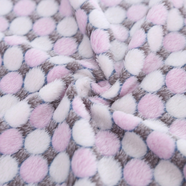 Soft Flannel Pet Blanket Dots Printed Breathable Bed Mat Warm Pet Sleeping Cushion Cover for Pet Dog Cat, Size:L(Purple)