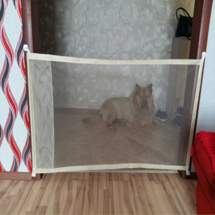 Dog Pet Fences Portable Folding Safe Protection Safety Door Magic Gate For Dogs Cat Pet, Size:110cm x72cm(Black)