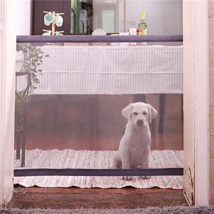 Dog Pet Fences Portable Folding Safe Protection Safety Door Magic Gate For Dogs Cat Pet, Size:110cm x72cm(Black)
