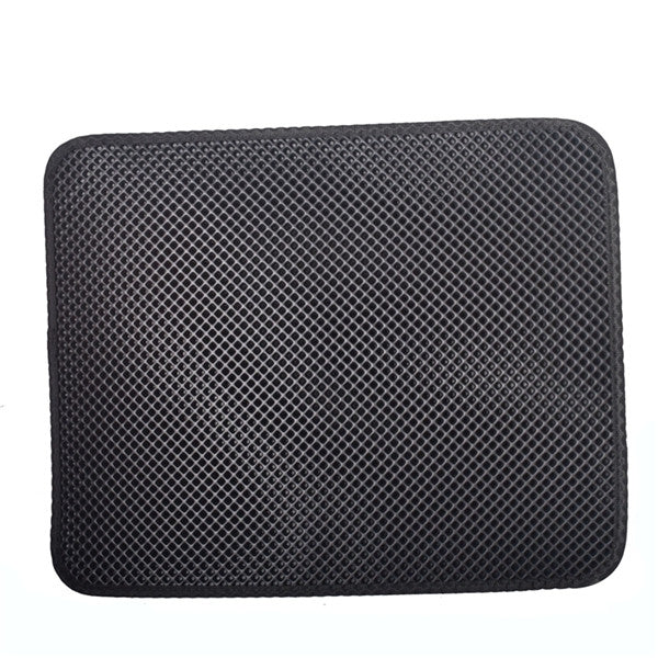 Waterproof Pet Cat Litter Mat EVA Double Layer Cat Litter Trapping Pets Mat Pad Bottom Non-slip Pet Litter Cat Mat, Size:L (Black)