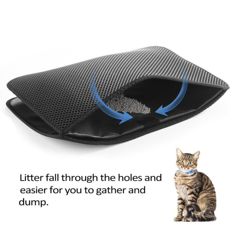 Waterproof Pet Cat Litter Mat EVA Double Layer Cat Litter Trapping Pets Mat Pad Bottom Non-slip Pet Litter Cat Mat(Black)