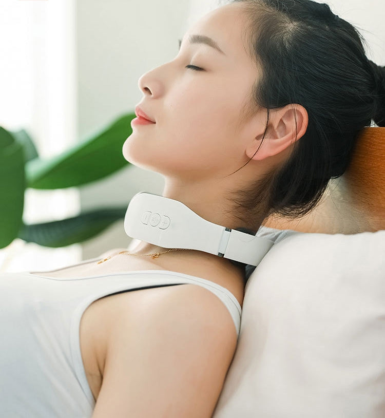 Cervical Massager Electromagnetic Pulse Heating Neck Protector, Style:Charging