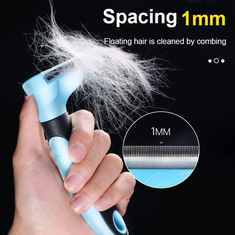 Pet Comb Stainless Steel Double-Sided Open Knot Clean Beauty Hair Removal Comb, Size:Large(Red)