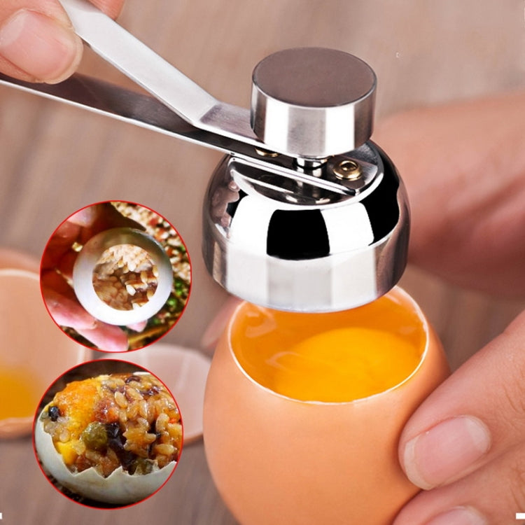 Metal Egg Scissors Egg Topper Cutter Shell Opener Stainless Steel Boiled Raw Egg Creative Kitchen Tools(Silver)