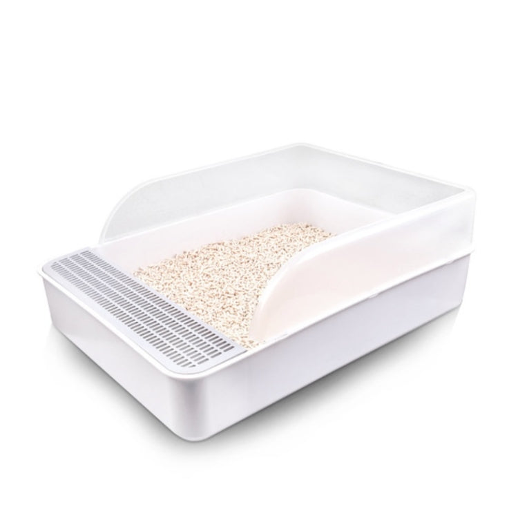 Cat Litter Box Semi-closed Square Feces Basin Pet Toilet, Size:Small