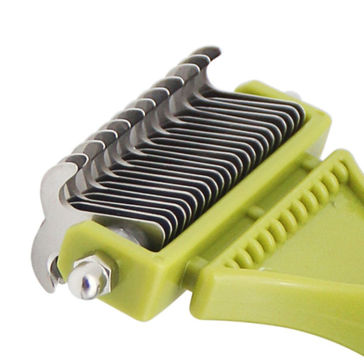 Pet Cat and Dog Cleaning Comb Double-sided Open Knot Hair Brushing Beauty Comb(Green)