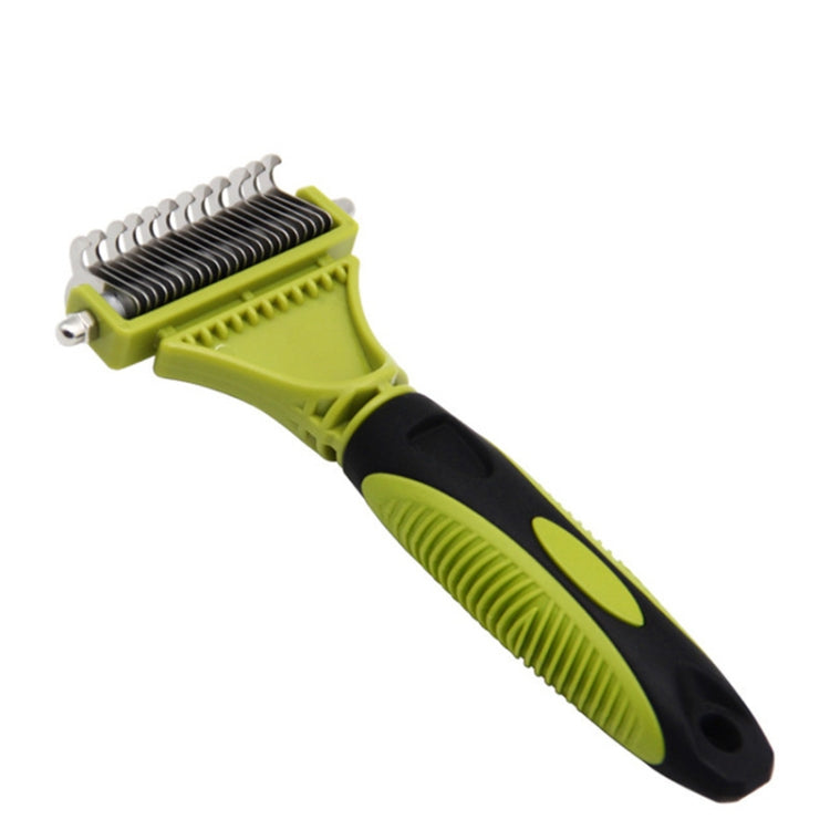 Pet Cat and Dog Cleaning Comb Double-sided Open Knot Hair Brushing Beauty Comb(Green)