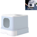 Top Drawer Fully Enclosed Cat Litter Box Pet Supplies(Blue)