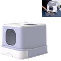 Top Drawer Fully Enclosed Cat Litter Box Pet Supplies(Purple)