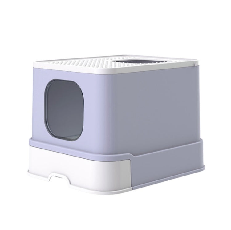 Top Drawer Fully Enclosed Cat Litter Box Pet Supplies(Purple)