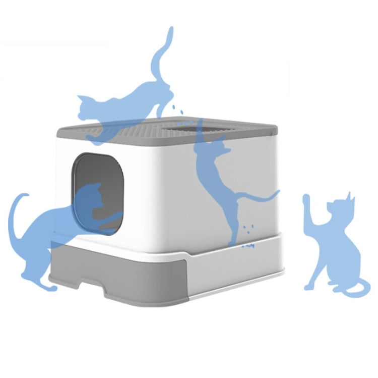 Top Drawer Fully Enclosed Cat Litter Box Pet Supplies(Purple)