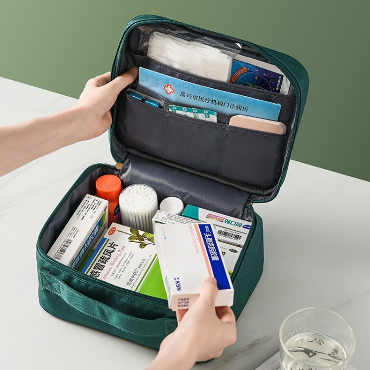 Thickened Large-Capacity Multifunctional Medicine Box Family Portable Storage Bag(Green)