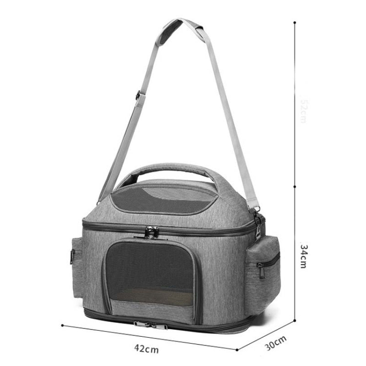 Portable Pet Bag for Outing Cats and Dogs Collapsible Pet Shoulder Bag Pet Backpack(Light Gray)