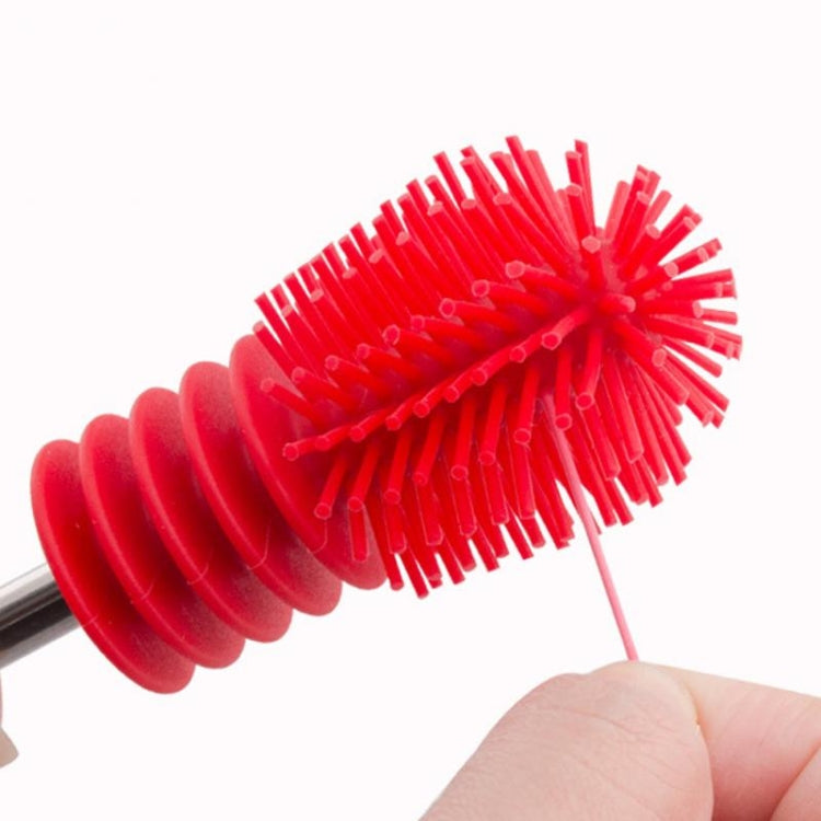 Washing Cleaning Rotary Handle Long Handle Scrubbing Feeding-bottle Brush(Green)