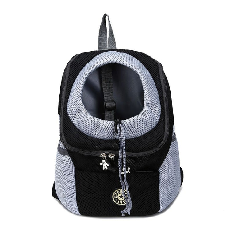 Outdoor Pet Dog Carrier Bag Front Bag Double Shoulder Portable Travel Backpack Mesh Backpack Head, Size:S(Black)