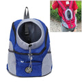 Outdoor Pet Dog Carrier Bag Front Bag Double Shoulder Portable Travel Backpack Mesh Backpack Head, Size:S(Blue)