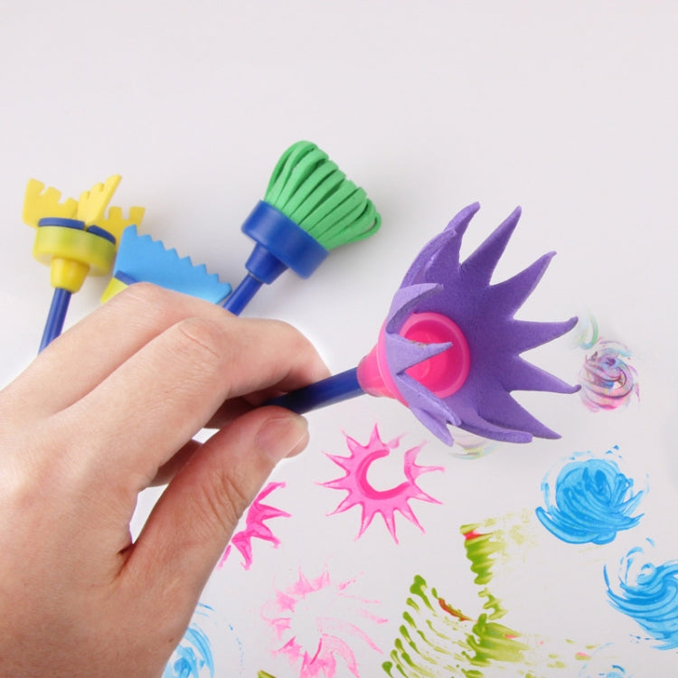 Sponge Painting Brush Children Art Seal Tool, Random Color Delivery(4 PCS/Set Besom)