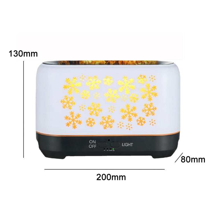 Desktop 3D Simulation Flame Incense Smoked Machine Humidifier, Colour:Light Wood Grain(UK Plug)