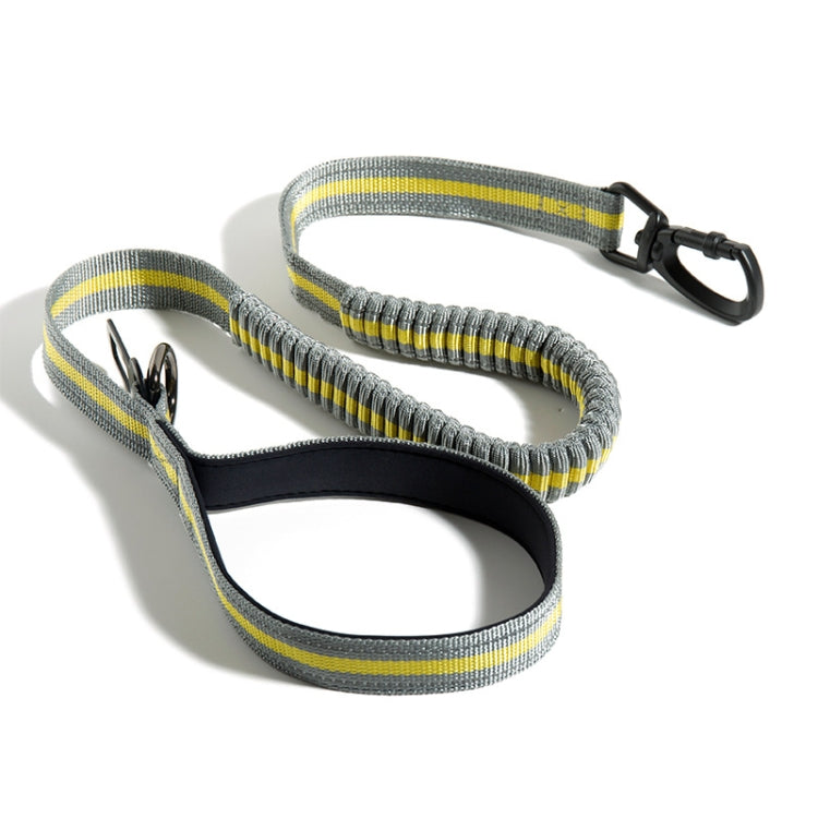 Dog Outdoor Anti-Scourge Traction Rope Nylon Reflective Elastic Stretch Dog Walking Rope(Yellow)