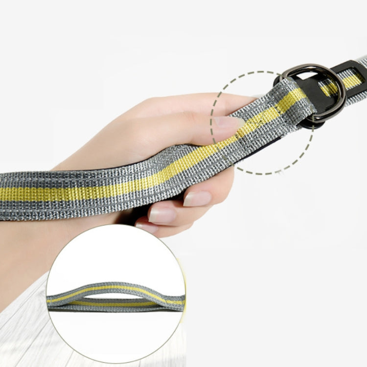 Dog Outdoor Anti-Scourge Traction Rope Nylon Reflective Elastic Stretch Dog Walking Rope(Yellow)