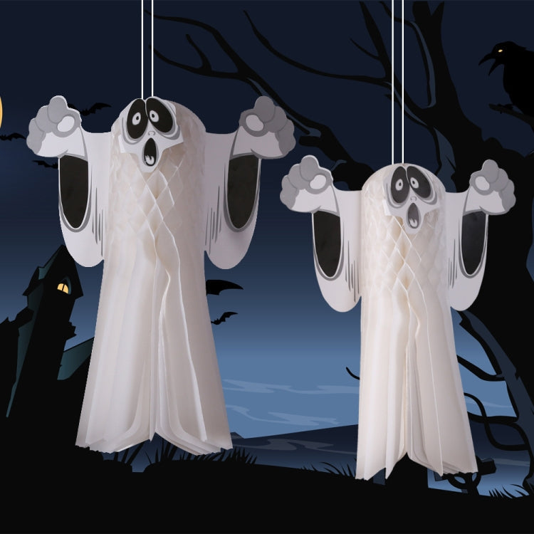 Halloween Atmosphere Decoration Ghost Pendant Outdoor Indoor Ghost Festival Dress Up Ghost Pendant, Size: Small(White)