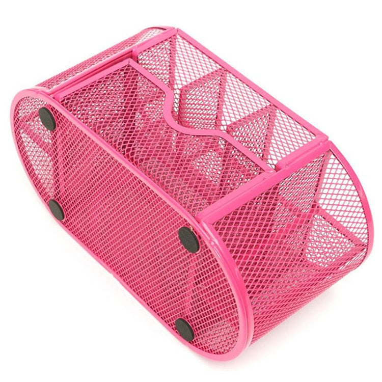 Desk Organizer 9 Grids Metal Mesh Office Pen Pencil Holder(Red)