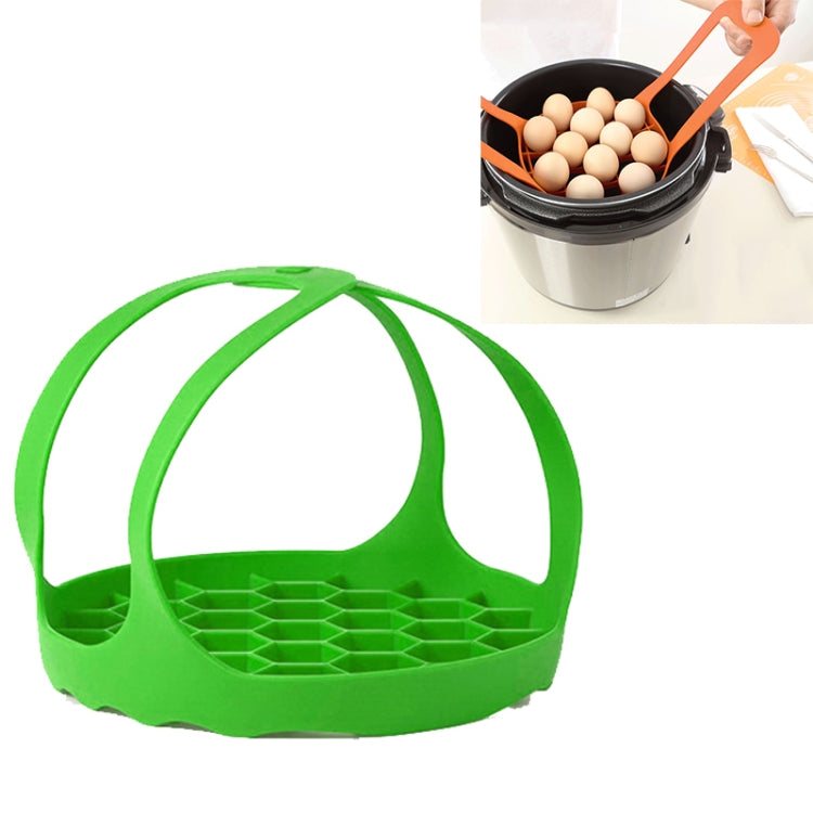 Silicone Steamer Egg Cooker Silicone Steamer Basket, Size:8 Inches(Green)
