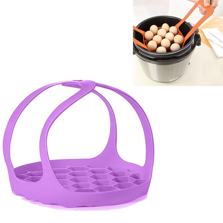 Silicone Steamer Egg Cooker Silicone Steamer Basket, Size:8 Inches(Purple)