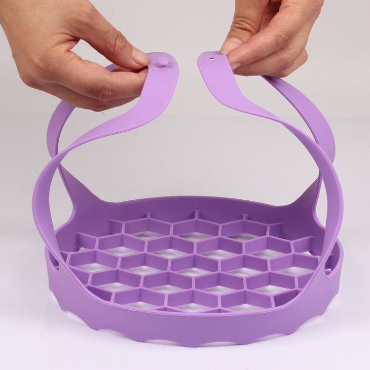 Silicone Steamer Egg Cooker Silicone Steamer Basket, Size:8 Inches(Purple)