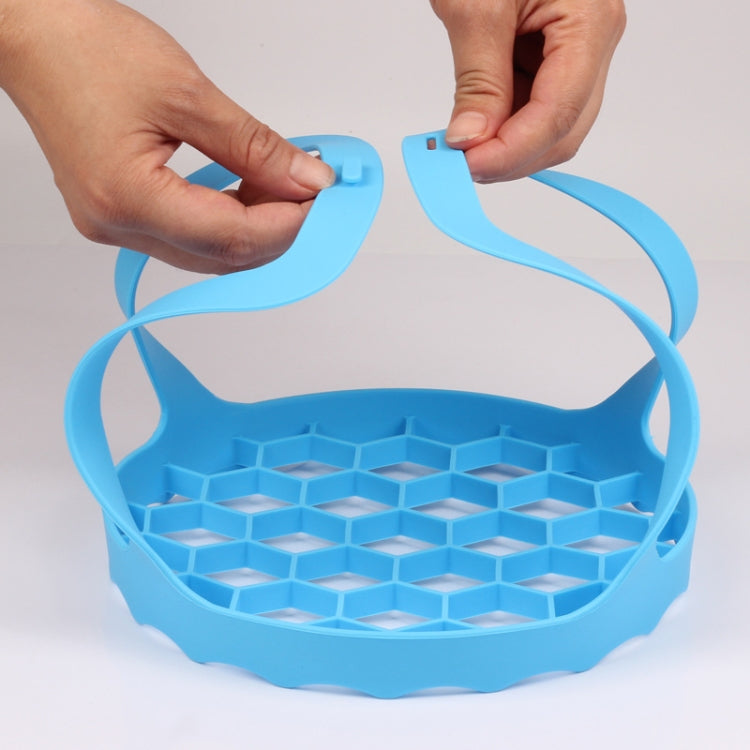 Silicone Steamer Egg Cooker Silicone Steamer Basket, Size:8 Inches(Sky Blue)