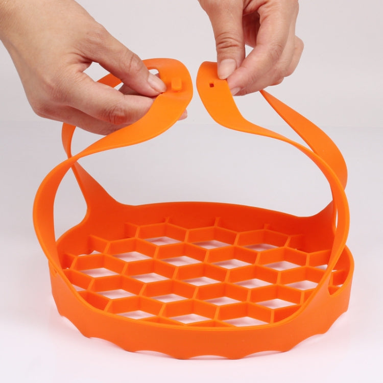 Silicone Steamer Egg Cooker Silicone Steamer Basket, Size:6.5 Inches(Orange)