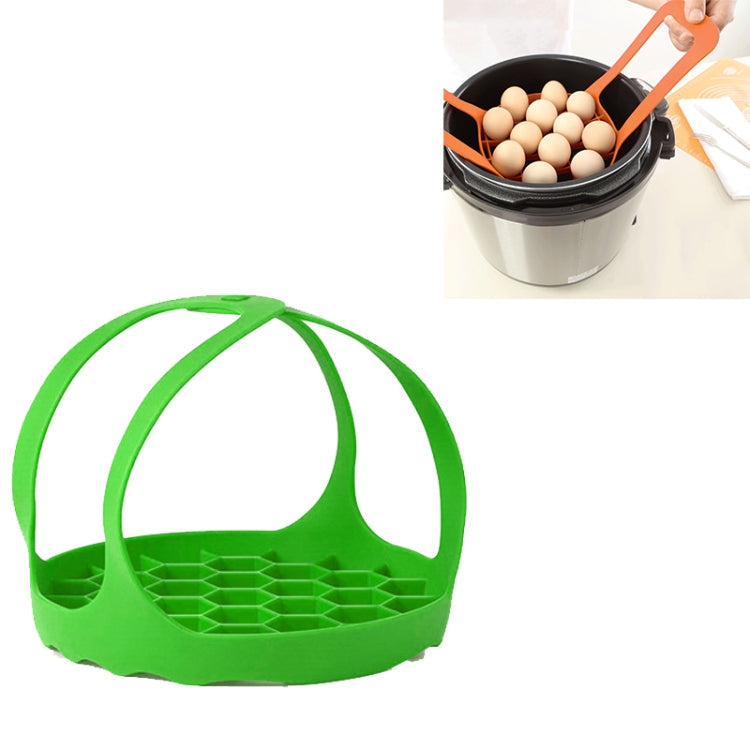 Silicone Steamer Egg Cooker Silicone Steamer Basket, Size:6.5 Inches(Green)