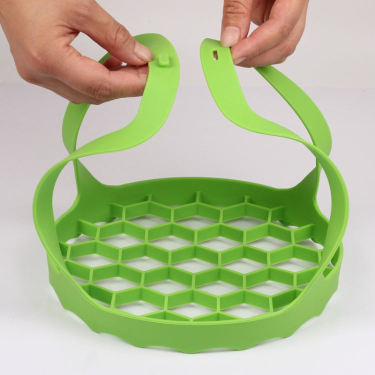 Silicone Steamer Egg Cooker Silicone Steamer Basket, Size:6.5 Inches(Green)