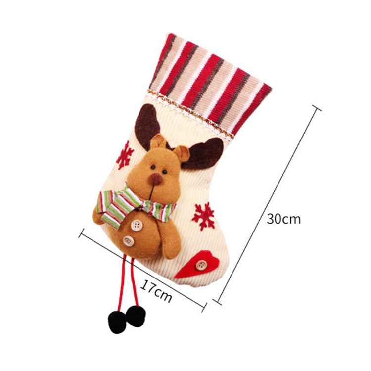 Small Christmas Stocking Flannel Gift Bag Christmas Pendant Decorations(Old Man)