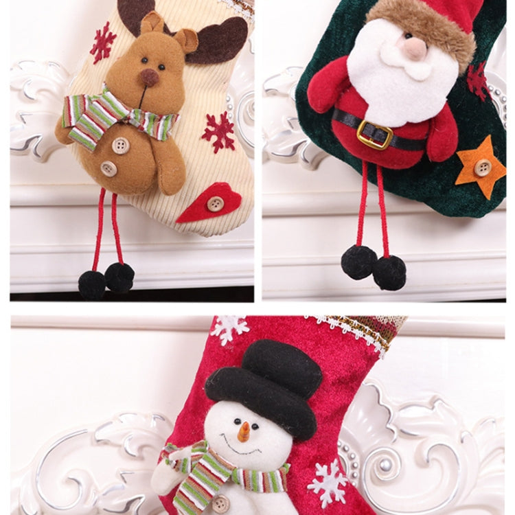 Small Christmas Stocking Flannel Gift Bag Christmas Pendant Decorations(Old Man)