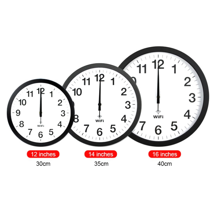 Smart Network Automatic Time Synchronization Wifi Wall Clock Modern Minimalist Silent Living Room Clock, Size:12 inch(Silver)
