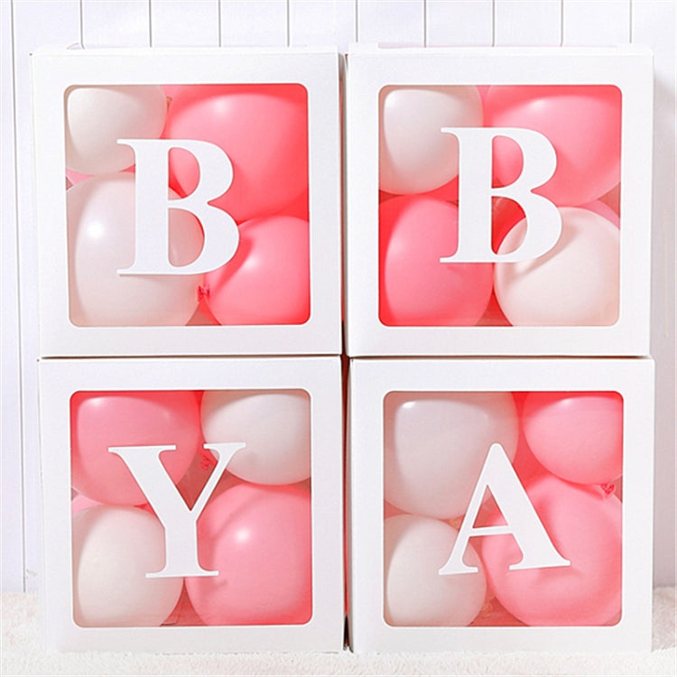 Wedding Birthday Party Decoration Transparent Letter Balloon Box(White Baby)