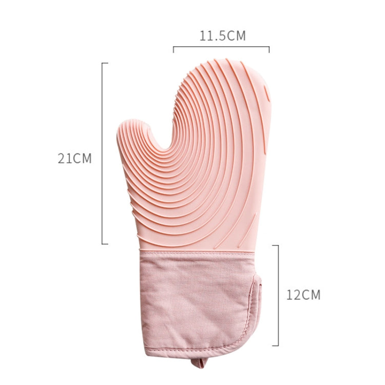 Thickened Silicone Gloves Household Microwave Oven Anti-Scald Insulation Glove(Pink)