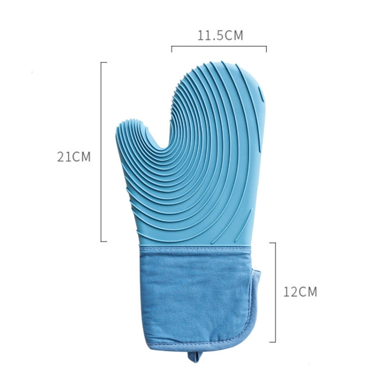 Thickened Silicone Gloves Household Microwave Oven Anti-Scald Insulation Glove(Light blue)