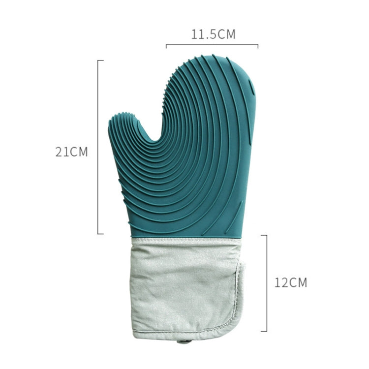 Thickened Silicone Gloves Household Microwave Oven Anti-Scald Insulation Glove(Lake Blue)