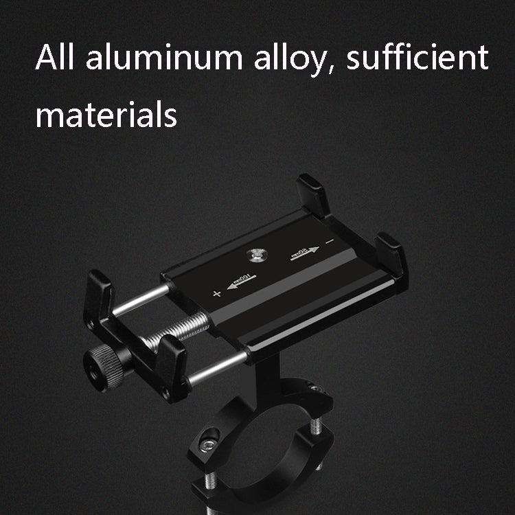 2 PCS Aluminum Alloy Bicycle Mobile Phone Holder Motorcycle Mobile Phone Navigation Bracket Electric Motorcycle Hand Rack(Silver (Handlebar Style))