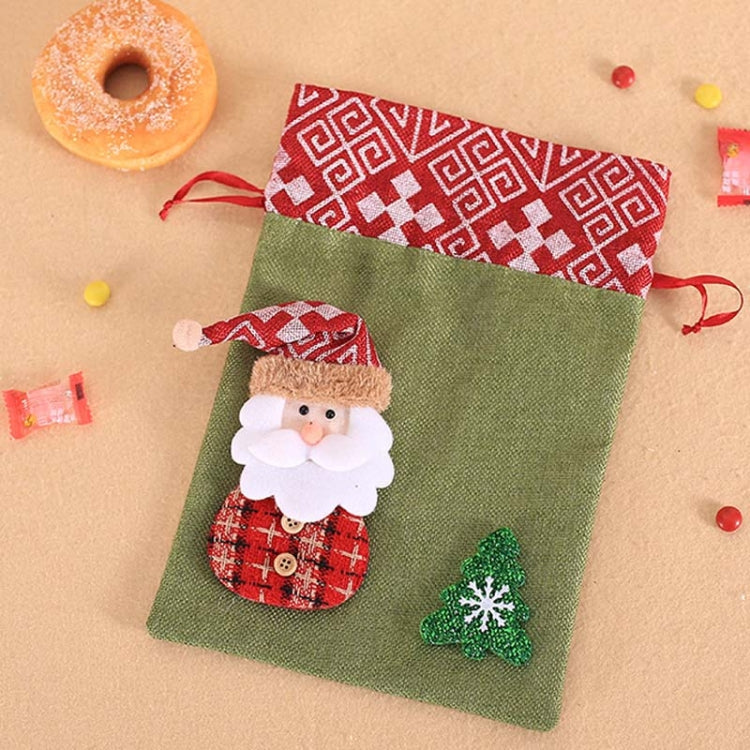 Creative Christmas Gift Bag Children Burlap Beam Apple Bag Candy Cookie Bag(Old Man)