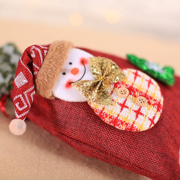 Creative Christmas Gift Bag Children Burlap Beam Apple Bag Candy Cookie Bag(Old Man)