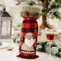 Decorations Red Lattice Wine Set Home Christmas Champagne Wine Bottle Set(Elderly)