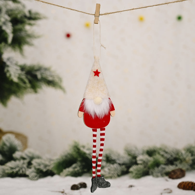 Christmas Ornaments Forest Old Man Doll Pendant(Beige Hat)