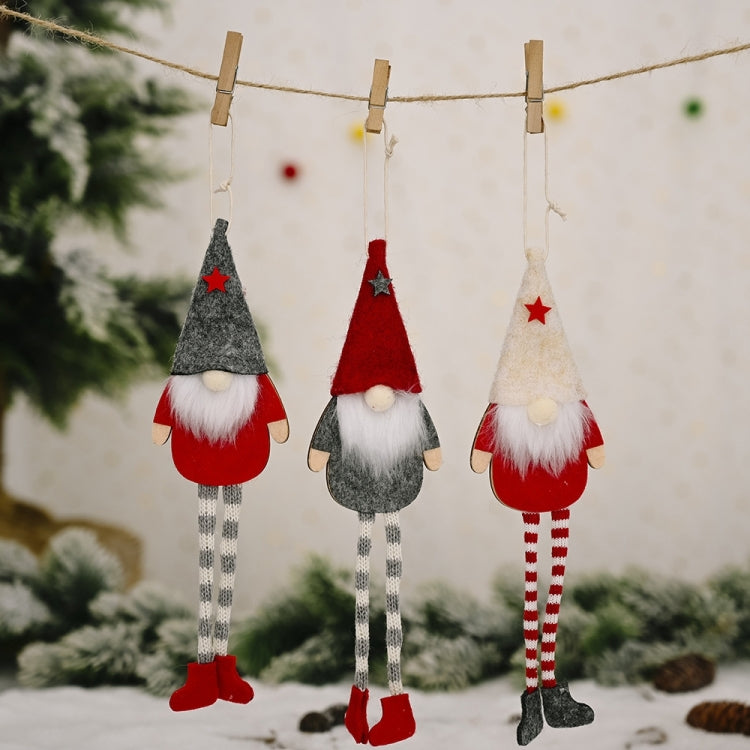 Christmas Ornaments Forest Old Man Doll Pendant(Gray Hat)