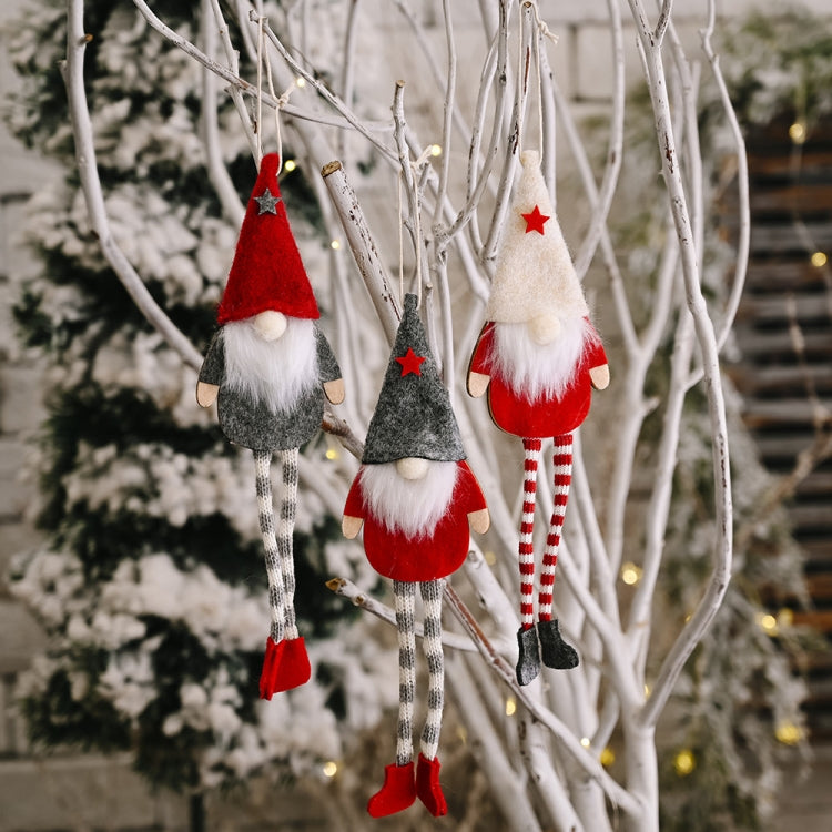 Christmas Ornaments Forest Old Man Doll Pendant(Gray Hat)