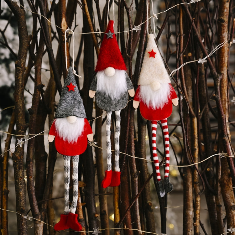 Christmas Ornaments Forest Old Man Doll Pendant(Red Hat)