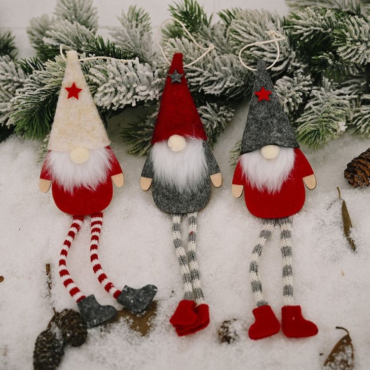 Christmas Ornaments Forest Old Man Doll Pendant(Gray Hat)